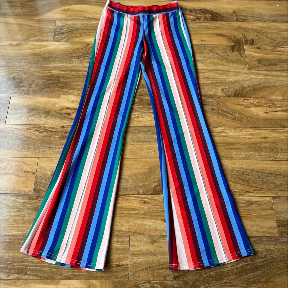 Vintage Disco Rare 70s Rock &Roll Flare Wide leg Pants Made in U K